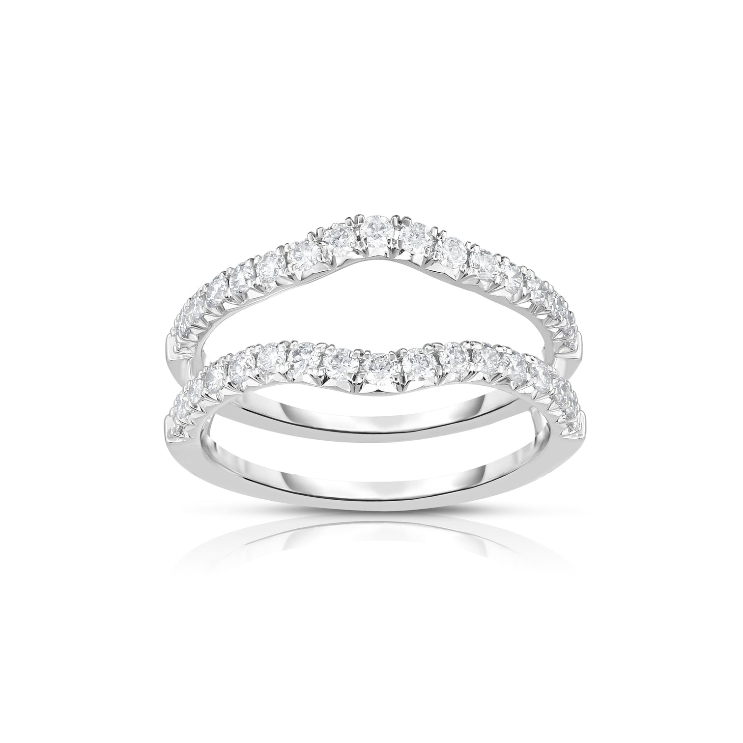 Fink's 14K White Gold Round Diamond Curved Ring Jacket